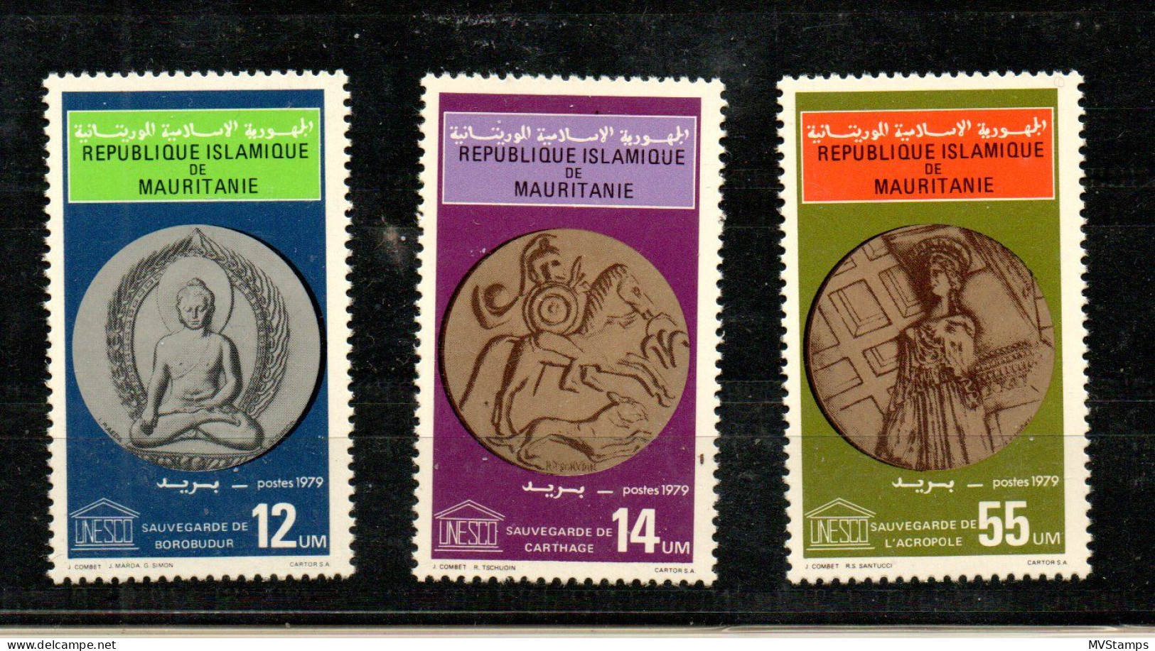 Mauretanien 1979 Satz 633/35 UNESCU/Archaologie Postfrisch - Mauritania (1960-...)