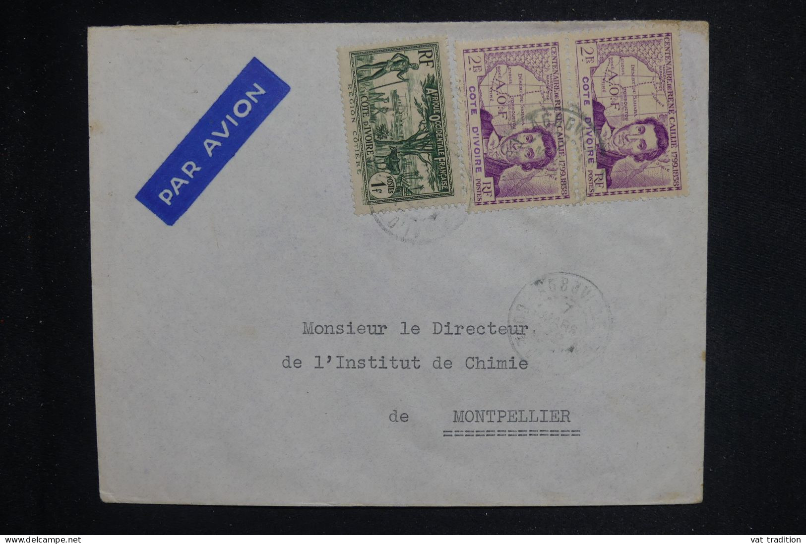 CÔTE D'IVOIRE - Enveloppe Pour Montpellier En 1942 - L 150621 - Brieven En Documenten