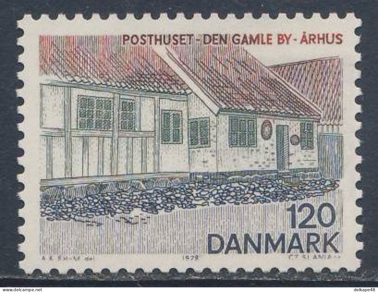 Danmark Denmark Dänemark 1978 Mi 665  YT 666  SG 657 ** Post Office Aarhus, Old Town / Postamt / Bureau De Poste - Post