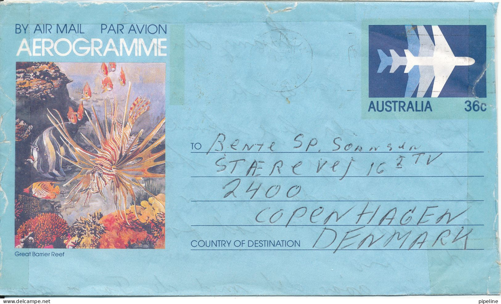 Australia Aerogramme Sent To Denmark Balmain 24-2-1983 - Luchtpostbladen