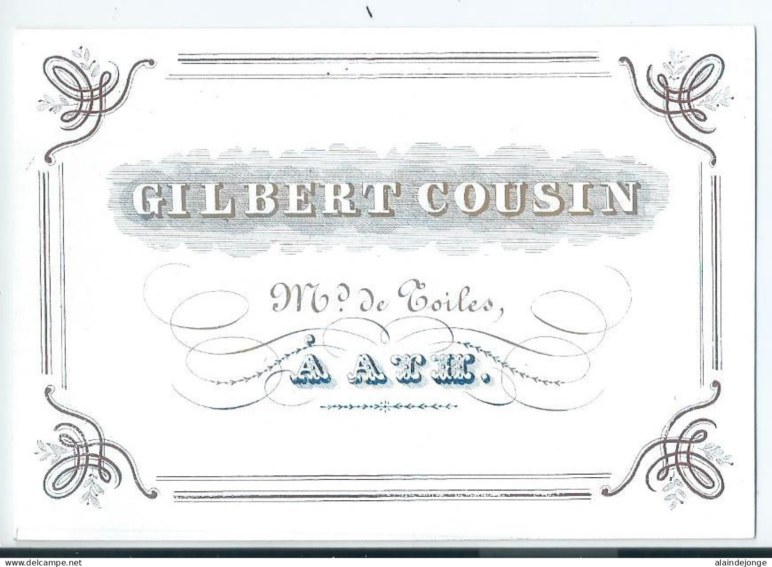 Porseleinkaart - Carte Porcelaine - Aat - Ath - Gilbert Cousin - 10,5x7,5cm - Ref 35 - Porcelana