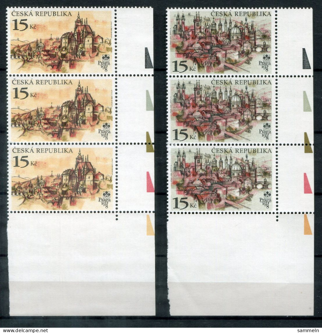 TSCHECHISCHE REPUBLIK 156-157 (3) Aus Bogen Mnh - Praga '98 - CZECH REPUBLIC / RÉPUBLIQUE TCHÈQUE - Ungebraucht