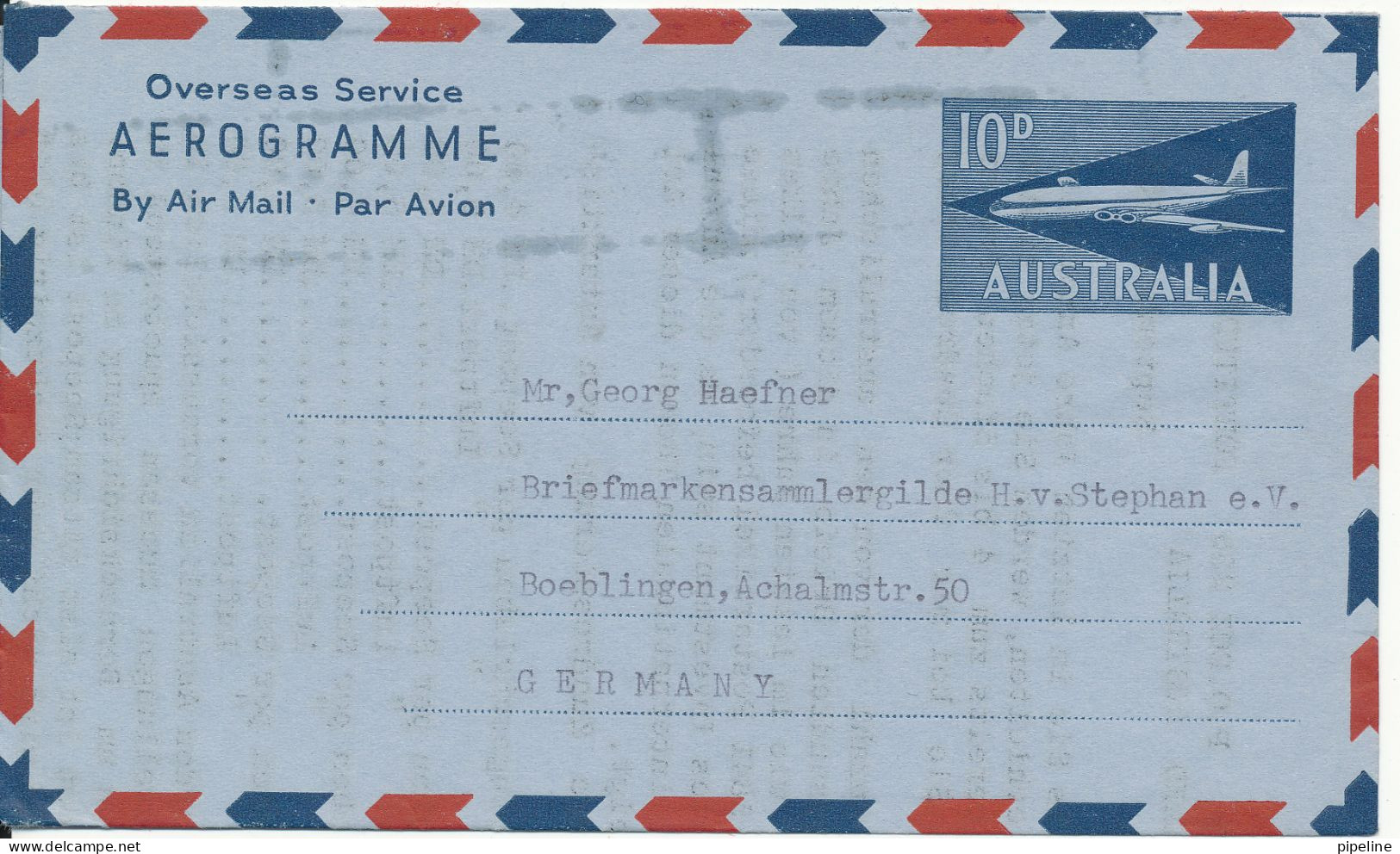 Australia Aerogramme Sent To Germany 1962 No Postmark - Aérogrammes