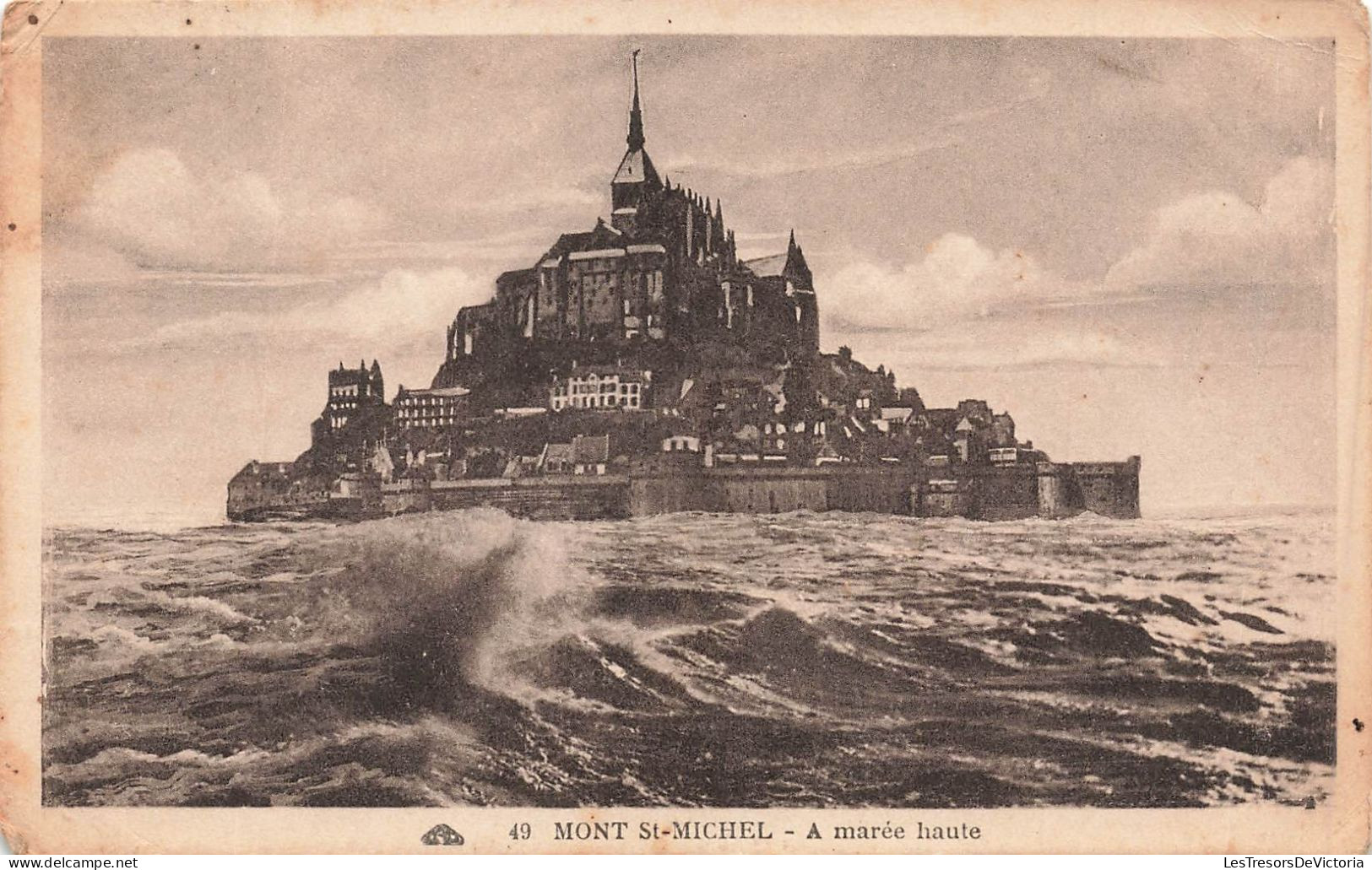FRANCE - Mont St Michel - Vue Générale - A Marée Haute - Vue De La Mer - Carte Postale Ancienne - Le Mont Saint Michel