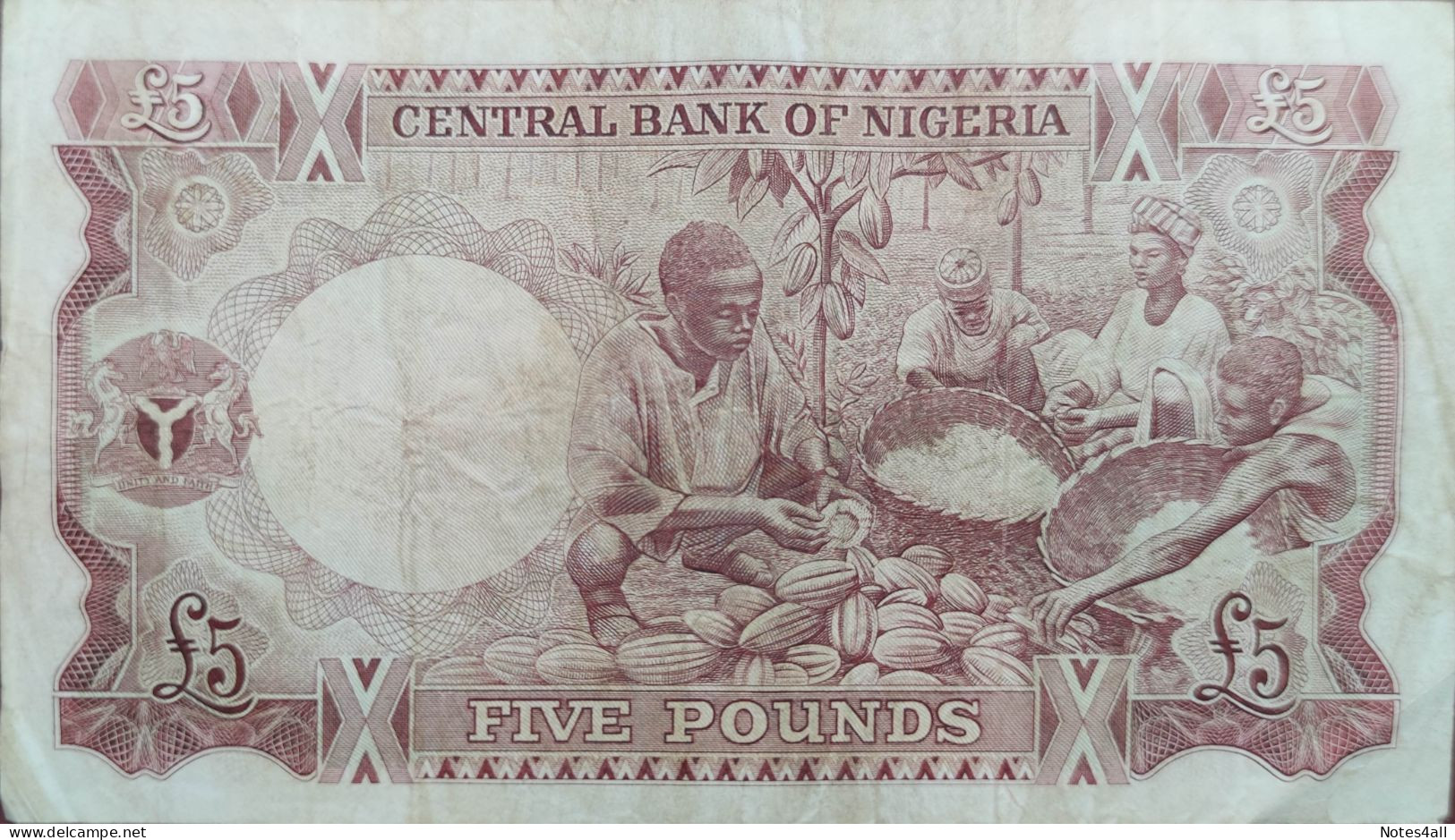 NIGERIA 5 POUNDS 1968 P-13a VF++ SERIES 35 - Nigeria