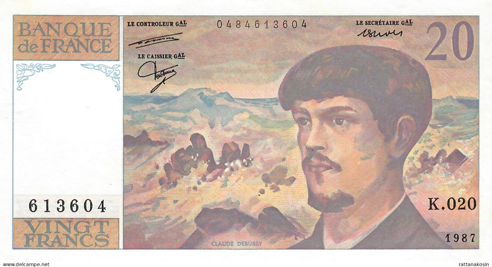 FRANCE P151b 20 FRANCS 1987 #20       AU-UNC. - 20 F 1980-1997 ''Debussy''