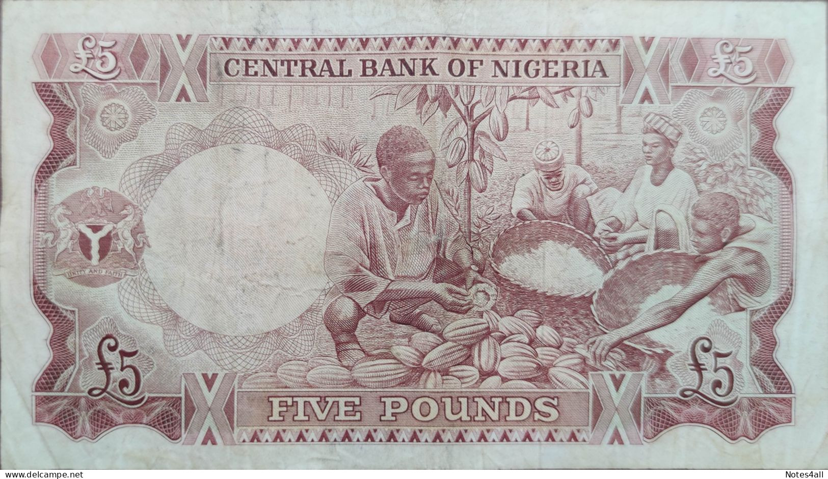 NIGERIA 5 POUNDS 1968 P-13a VF++ SERIES 35  881670 - Nigeria