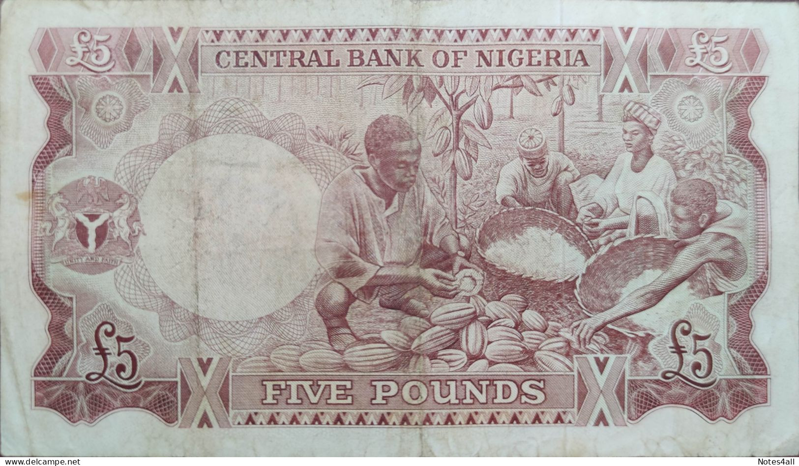NIGERIA 5 POUNDS 1968 P-13a VF++ SERIES 34 622480 - Nigeria
