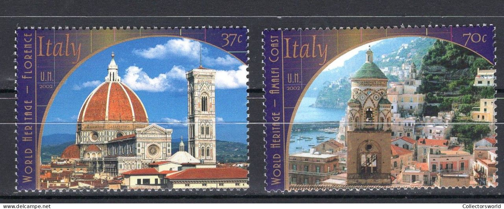 United Nations UN New York Serie 2v 2002 World Heritage Italy MNH - Unused Stamps