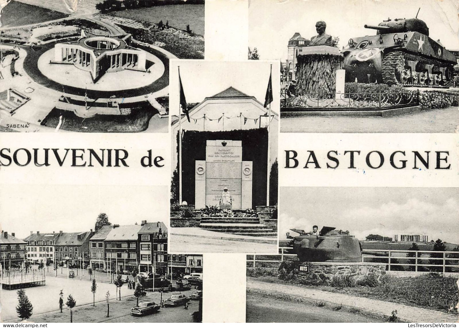 BELGIQUE - Souvenir De Bastogne - Multivues - Quai - Char De Guerre - Carte Postale - Bastogne