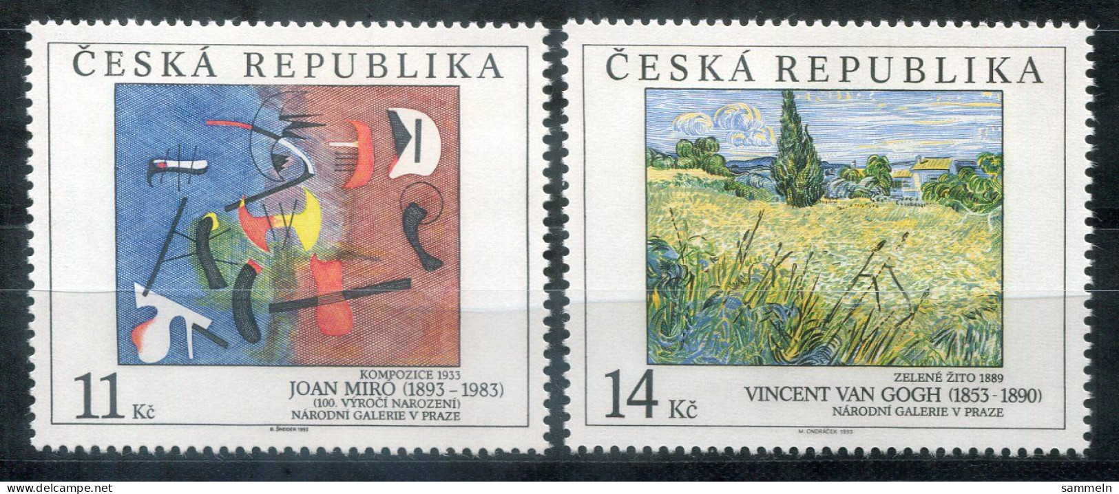 TSCHECHISCHE REPUBLIK 26-27 Mnh - Gemälde,Paintings,Peintures,Miró,van Gogh - CZECH REPUBLIC / RÉPUBLIQUE TCHÈQUE - Neufs