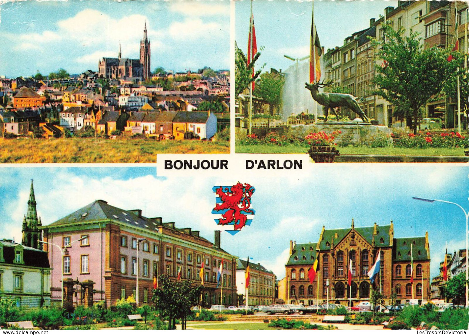 BELGIQUE - Bonjour D'Arlon - Multivues - Fontaine - Monument - Carte Postale - Aarlen