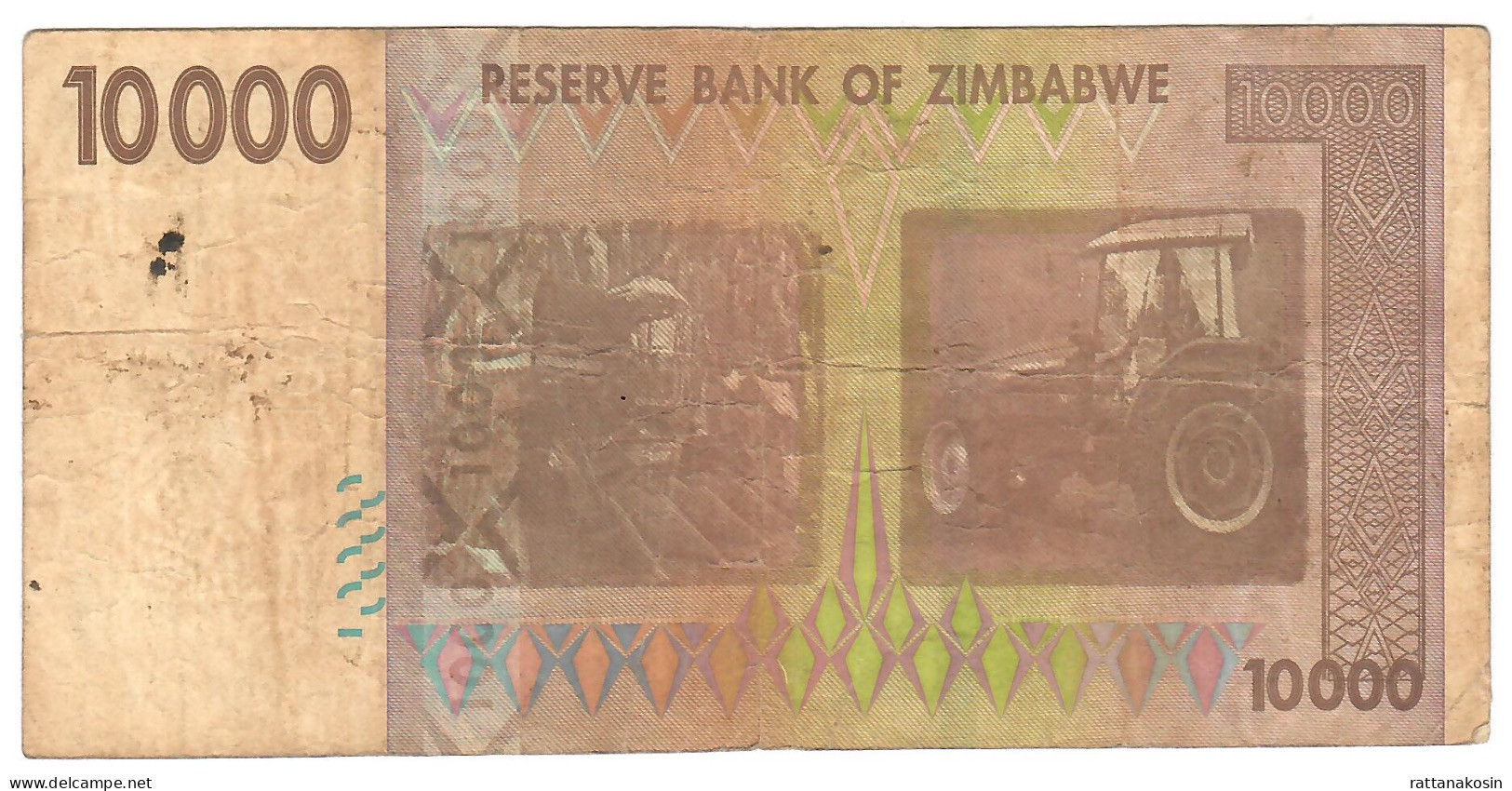 ZIMBABWE P72 10000 Or 10.000 DOLLARS 2008  #AA   FINE - Zimbabwe