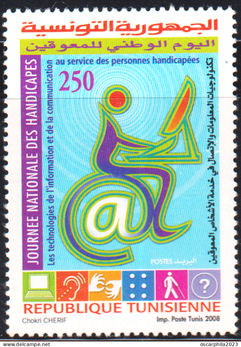 2008 - Tunisie - Y&T 1613-  Journée Nationale Des Handicapés - 1V- MNH***** - Handicap