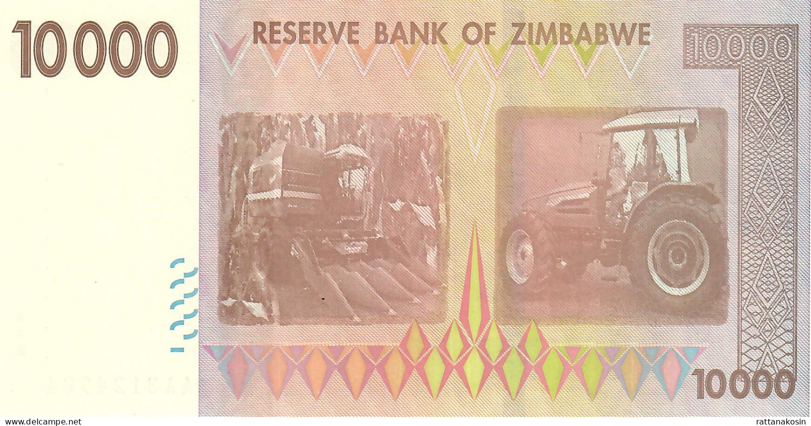 ZIMBABWE P72 10000 Or 10.000 DOLLARS 2008  #AA   UNC. - Simbabwe