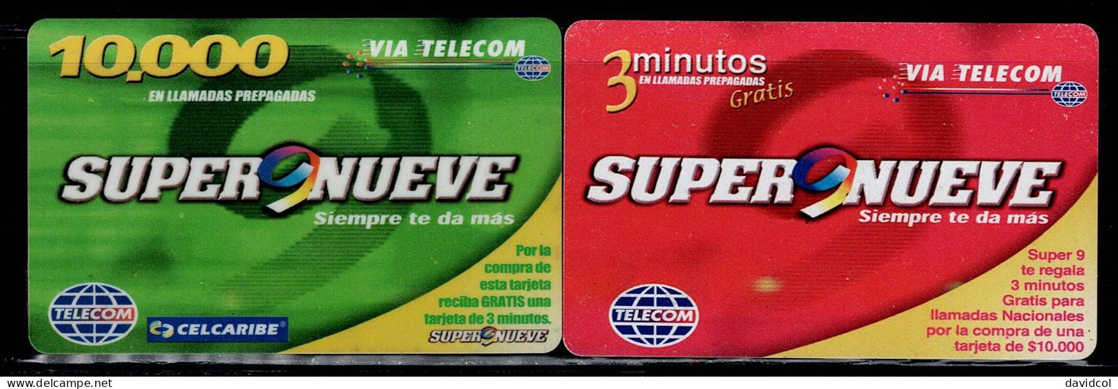 TT47-COLOMBIA PREPAID CARDS - 2003 - USED - TELECOM - SUPERNUEVE - $10.000 - Colombie