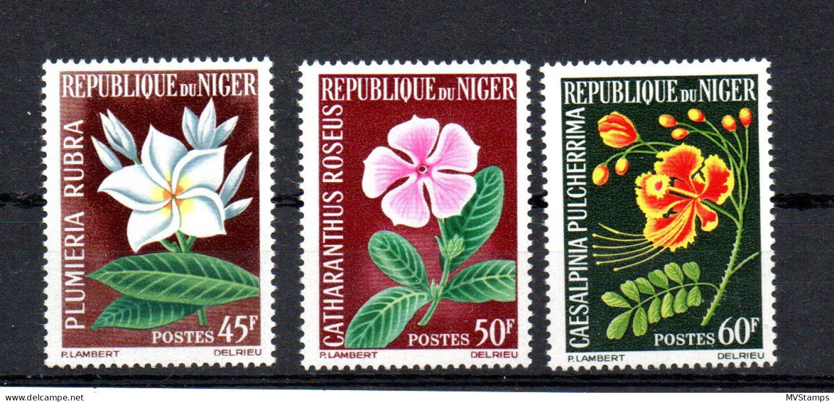 Niger 1965 Satz 91/93 Blumen/Orchids Schon Ungebraucht/MLH - Niger (1960-...)