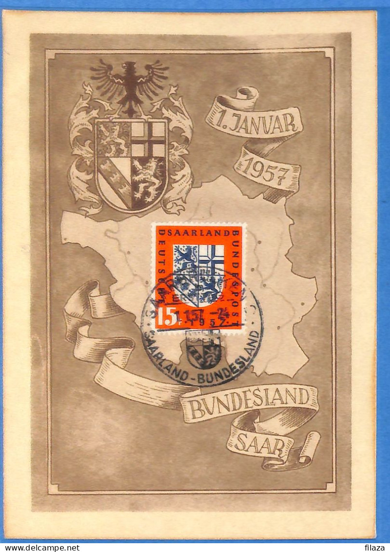 Saar - 1957 - Carte Postale FDC De Saarbrücken - G30639 - Cartas & Documentos