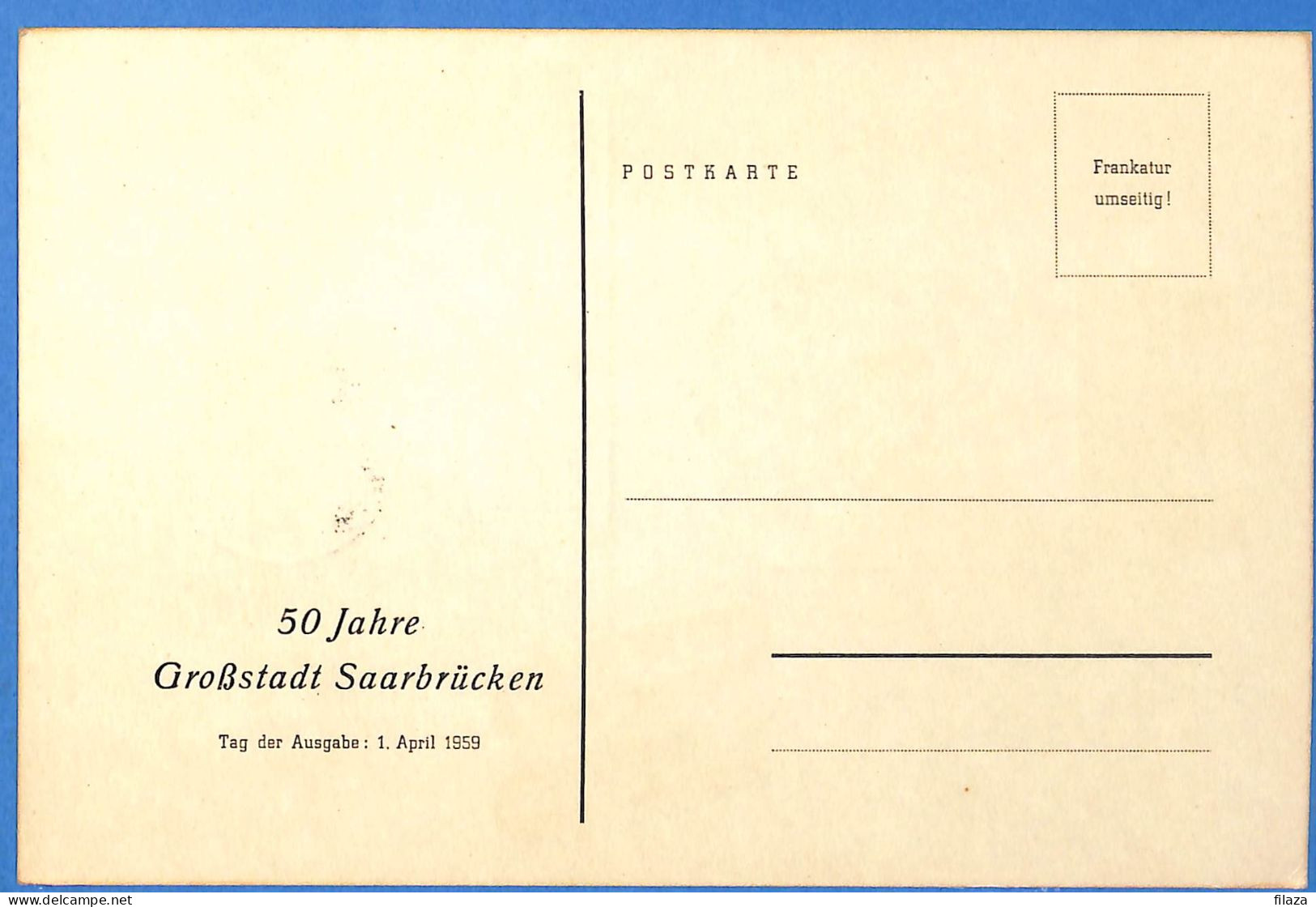 Saar - 1958 - Carte Postale FDC De Saarbrücken - G30638 - Brieven En Documenten