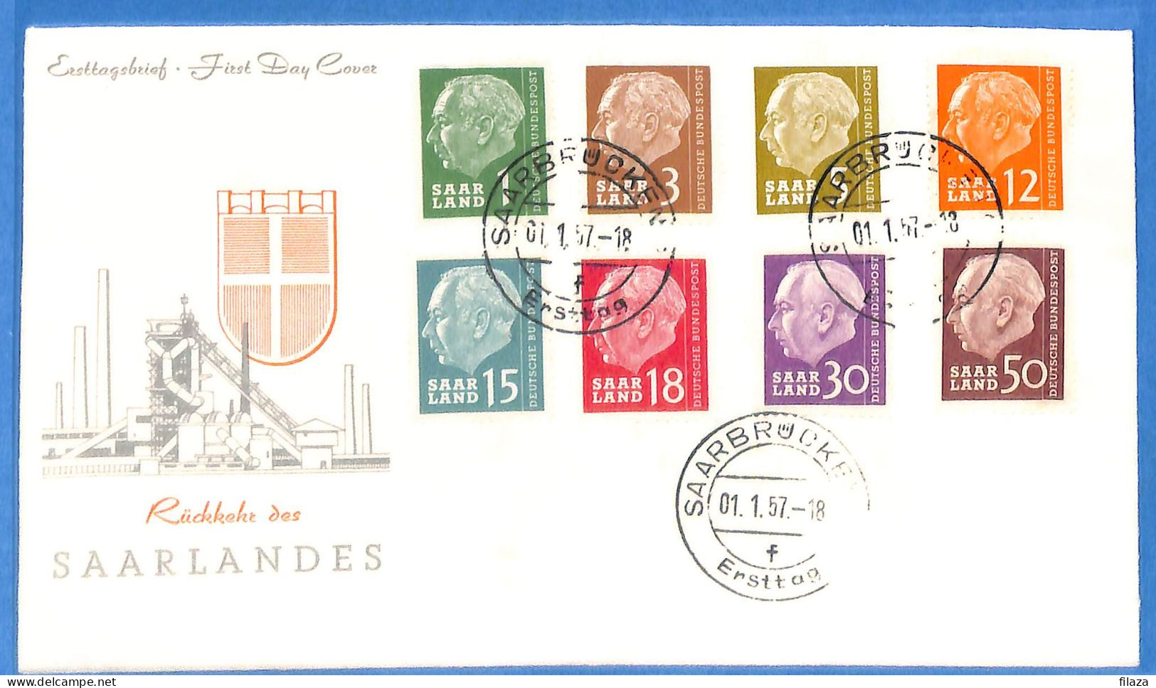 Saar - 1957 - Lettre FDC De Saarbrücken - G30631 - Cartas & Documentos