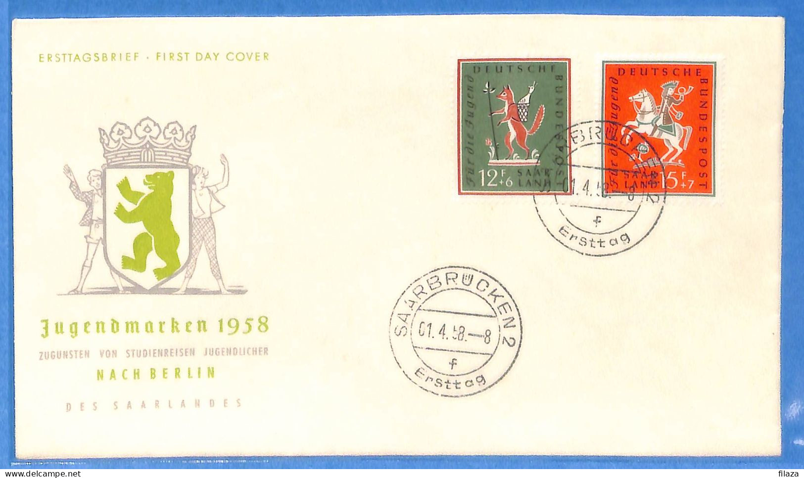 Saar - 1958 - Lettre FDC De Saarbrücken - G30624 - Storia Postale