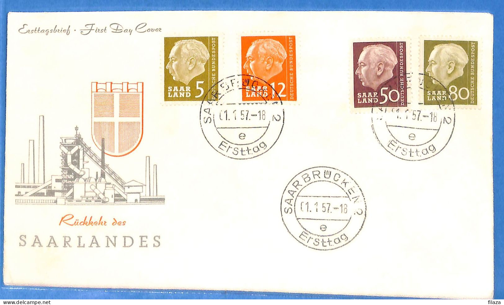 Saar - 1957 - Lettre FDC De Saarbrücken - G30632 - Brieven En Documenten