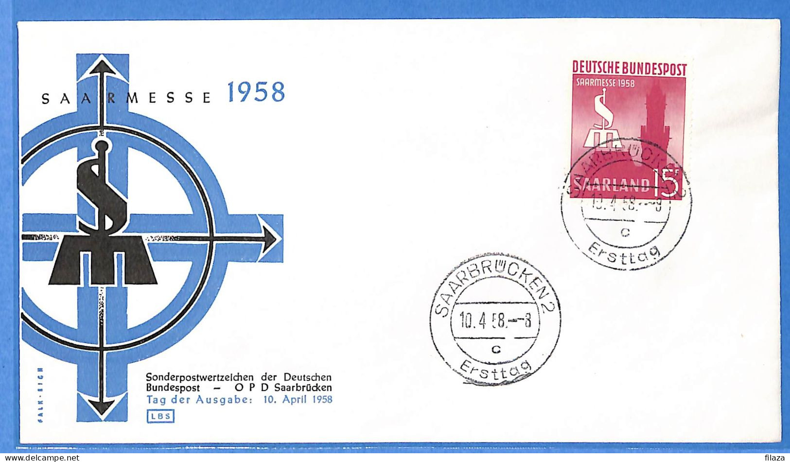 Saar - 1958 - Lettre FDC De Saarbrücken - G30618 - Lettres & Documents