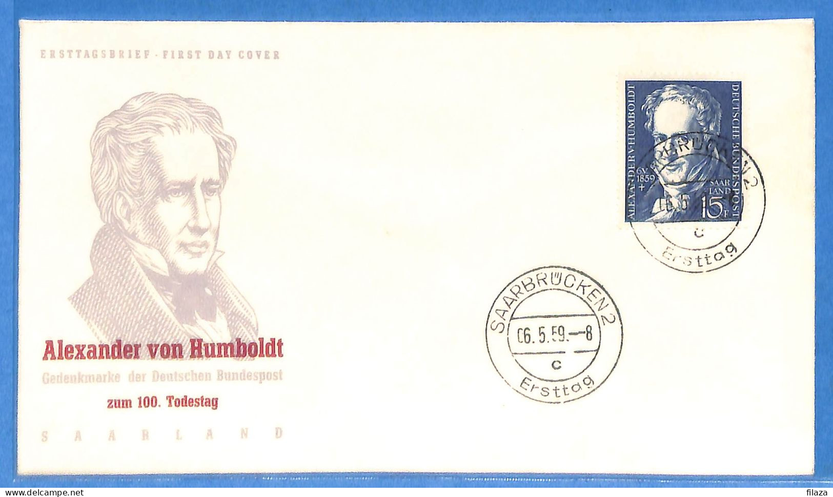 Saar - 1959 - Lettre FDC De Saarbrücken - G30623 - Brieven En Documenten