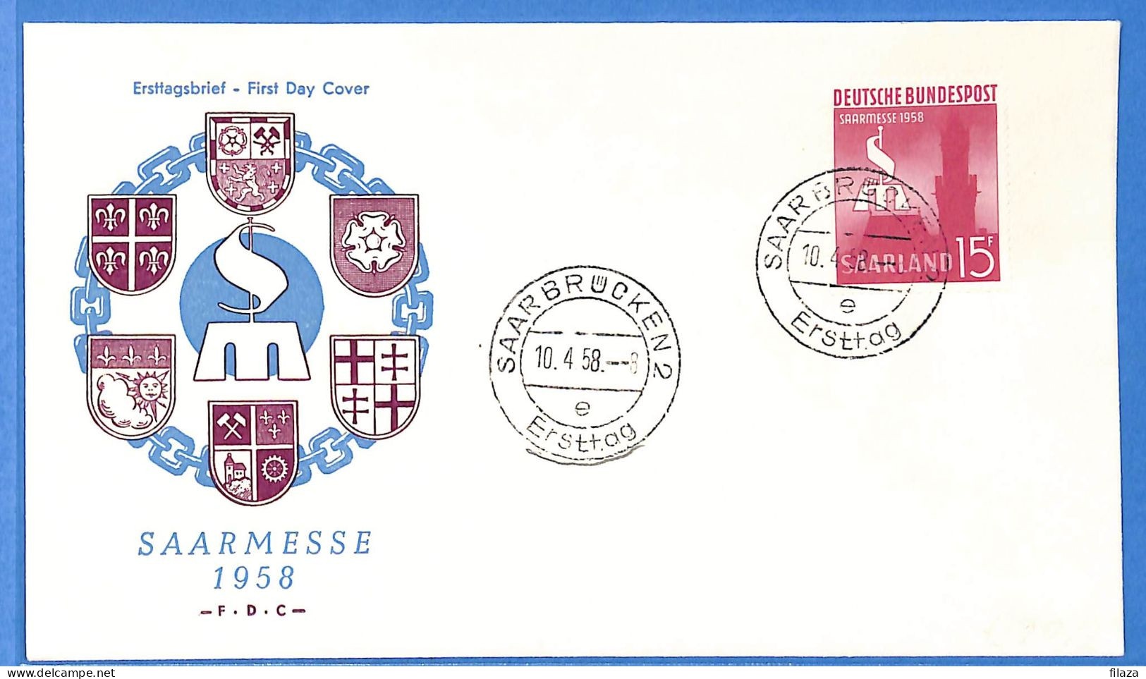 Saar - 1958 - Lettre FDC De Saarbrücken - G30610 - Briefe U. Dokumente