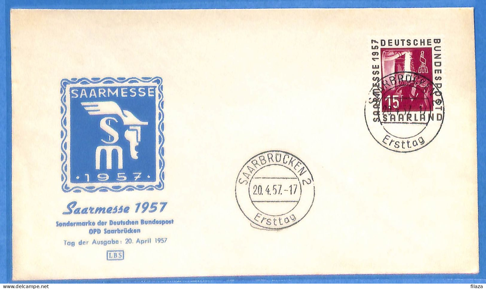 Saar - 1957 - Lettre FDC De Saarbrücken - G30611 - Storia Postale