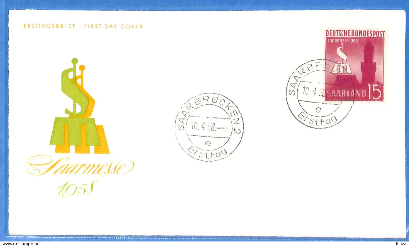 Saar - 1958 - Lettre FDC De Saarbrücken - G30604 - Briefe U. Dokumente