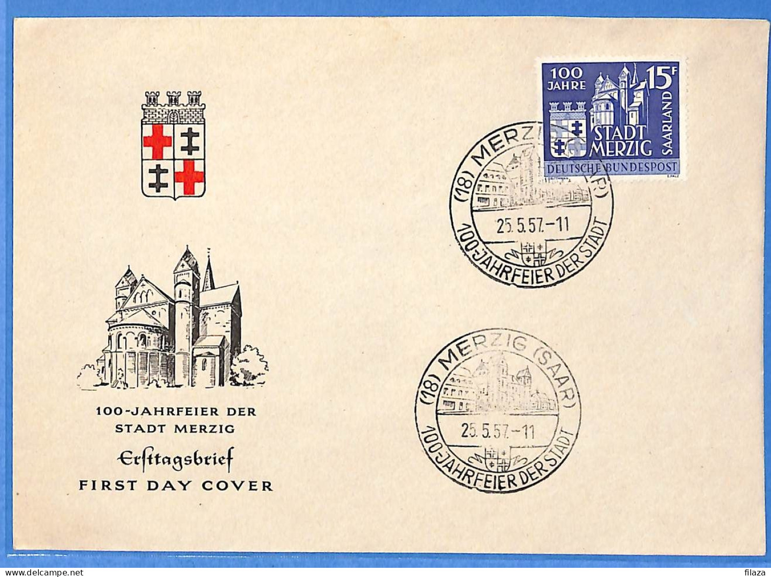 Saar - 1957 - Lettre FDC De Saarbrücken - G30598 - Lettres & Documents