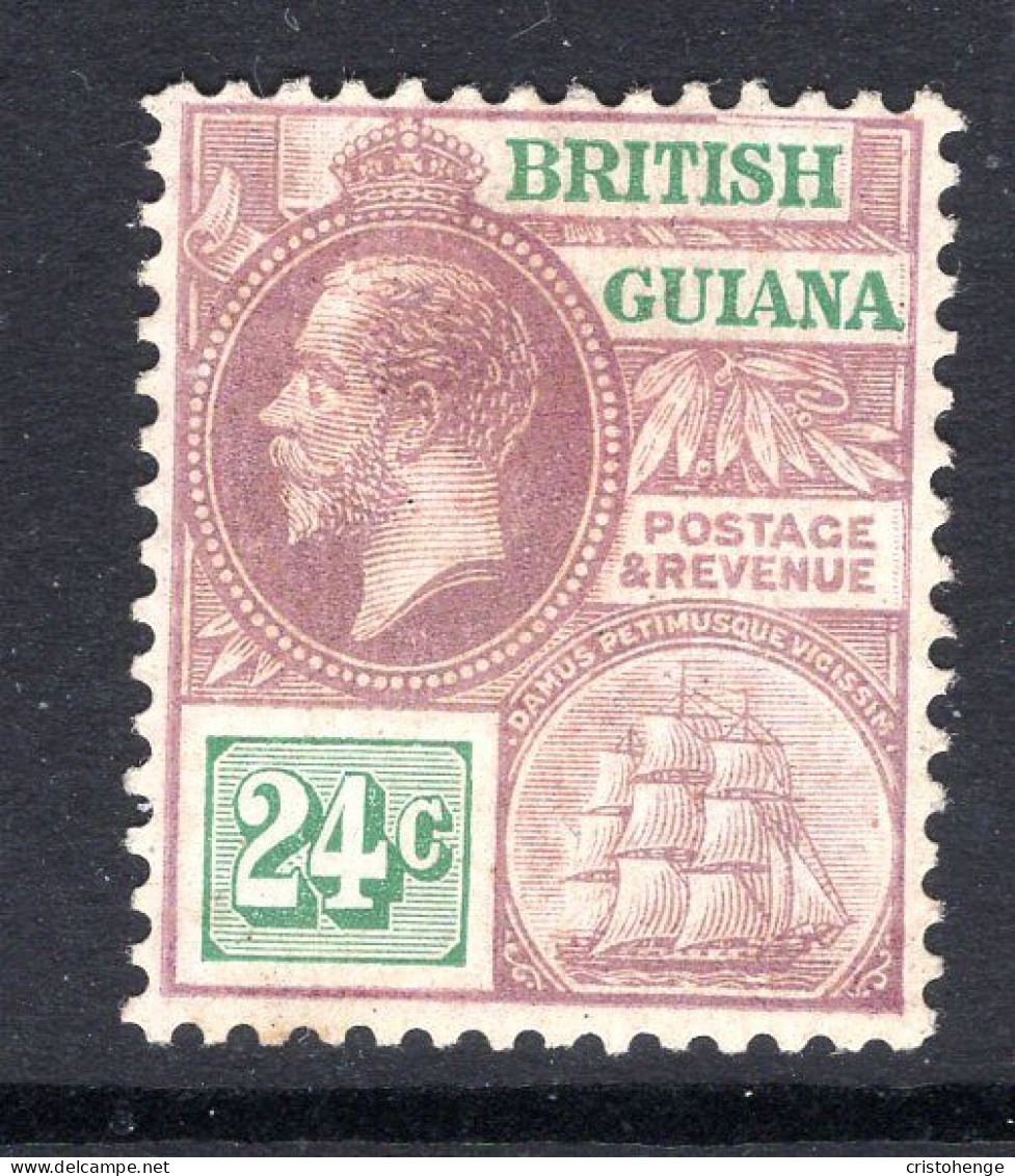 British Guiana 1921-27 KGV - Wmk. Mult. Script CA - 24c Purple & Green HM (SG 278) - British Guiana (...-1966)