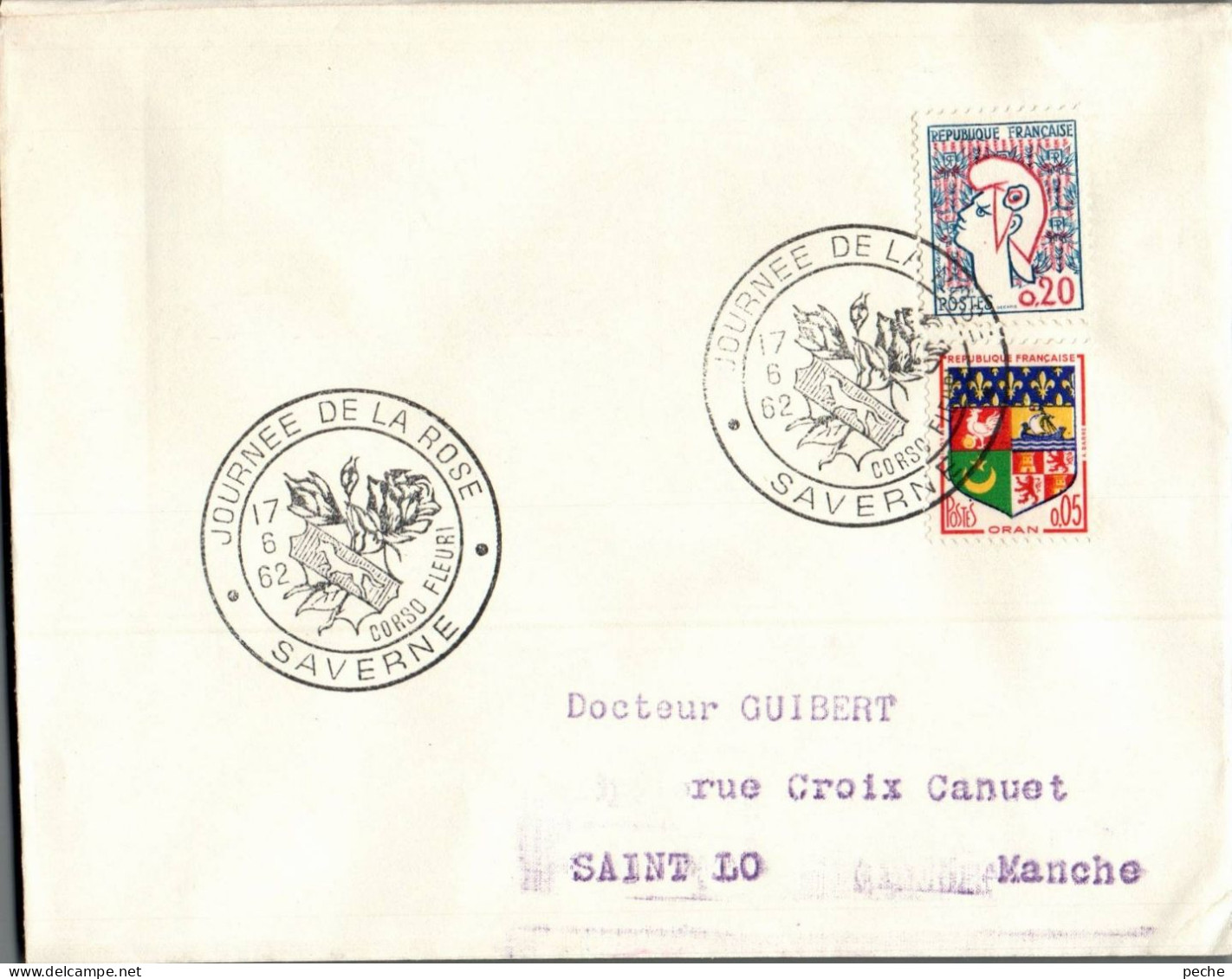 N°1900 V -cachet Journée De La Rose -Saverne- - Rozen