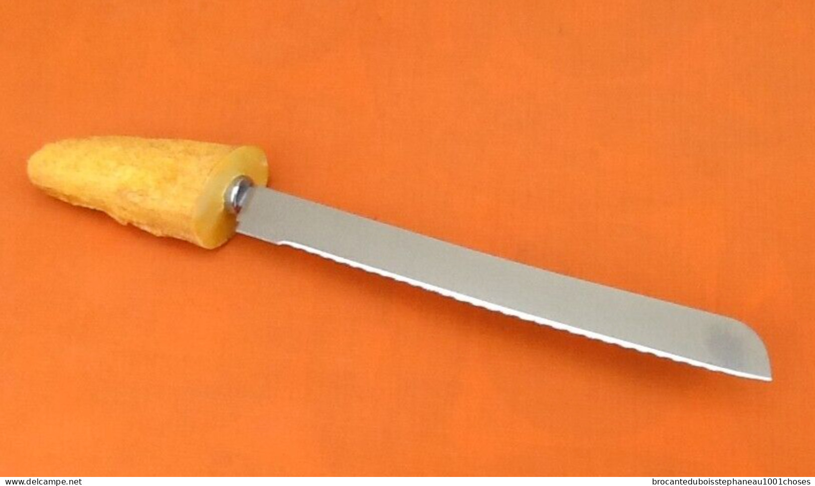 Années 1980 Trompe L' Oeil Couteau à Pain Forme Baguette - Knives