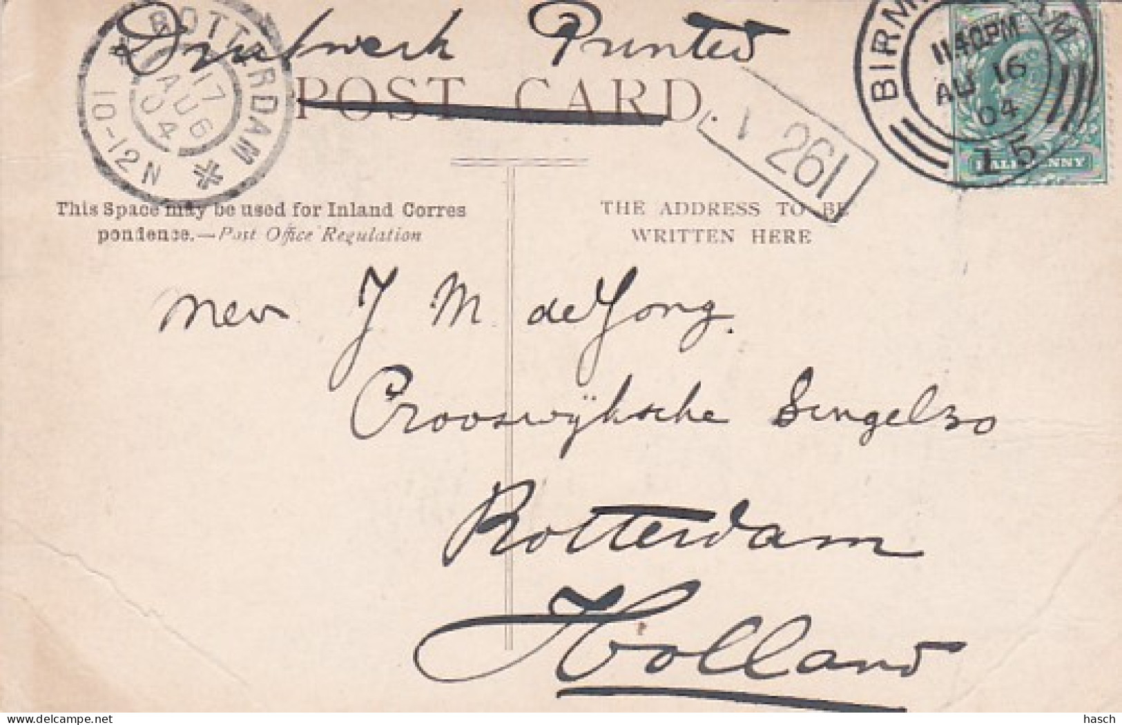 3834	140	Birmingham, Corporation Street (postmark 1904) (several Crease) - Birmingham