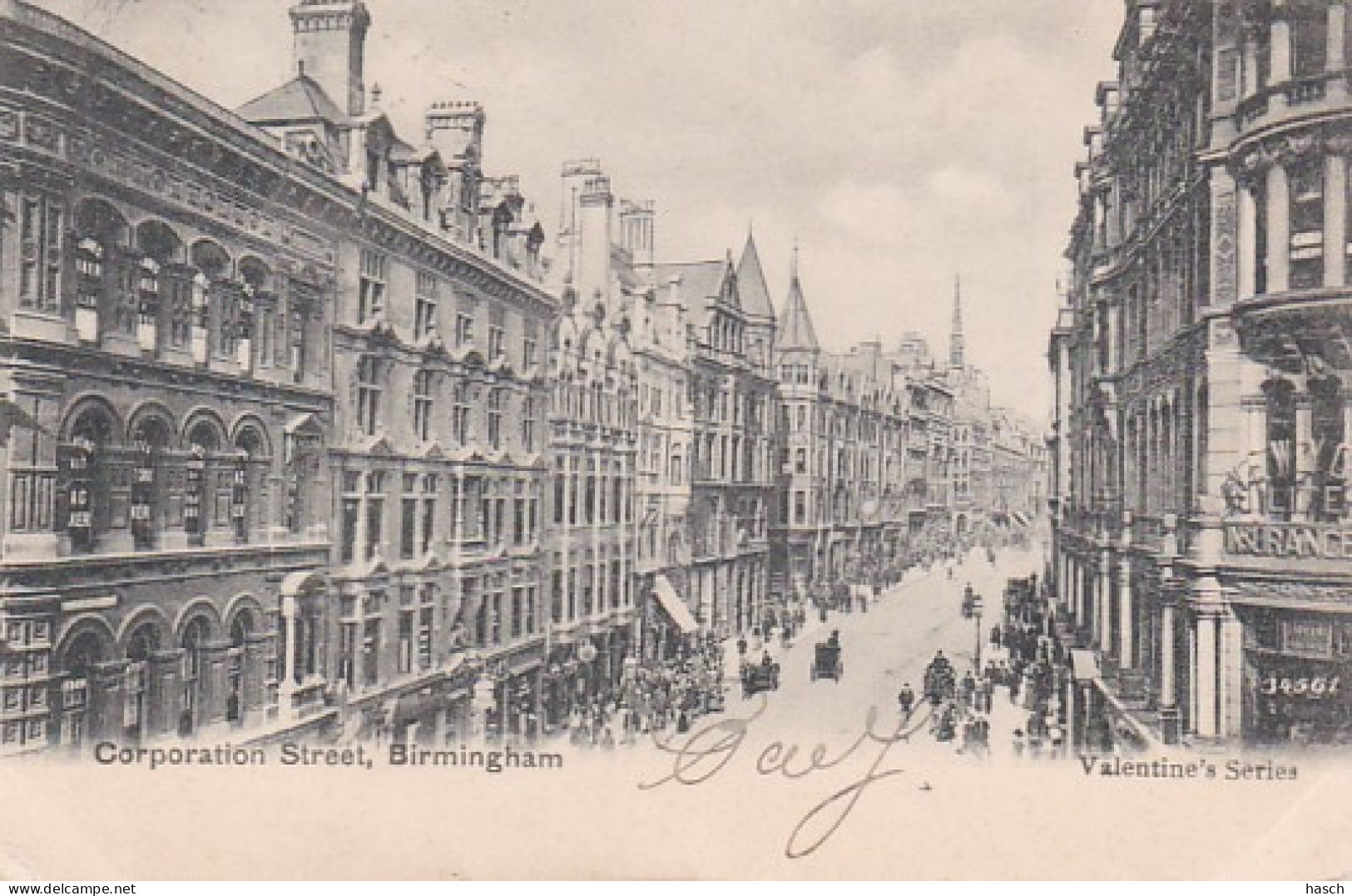 3834	153	Birmingham, Corporation Street (postmark 1904) (little Crease Corners) - Birmingham