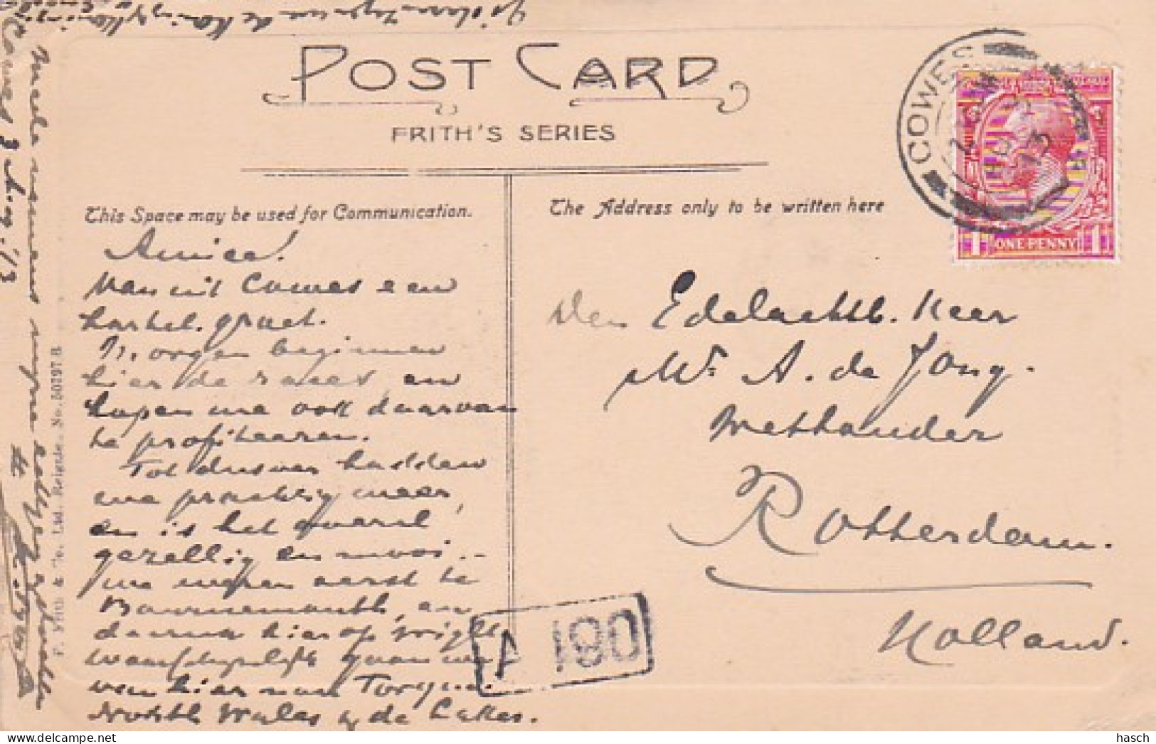 3834	167	Isle Of Wight, Cowes Regatta (postmark 1913) (see Corners) - Cowes