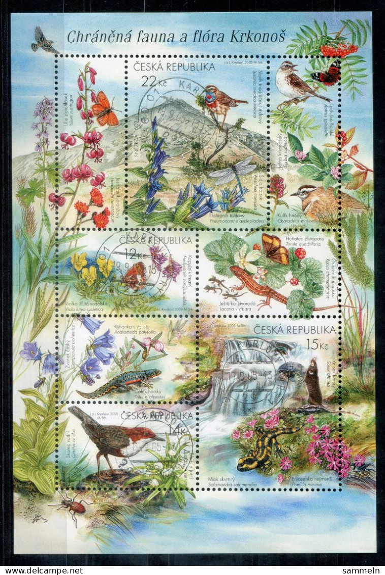 TSCHECHISCHE REPUBLIK Block 23, Bl.23 Canc. - Fauna & Flora, Faune Et Flore - CZECH REPUBLIC / RÉPUBLIQUE TCHÈQUE - Hojas Bloque