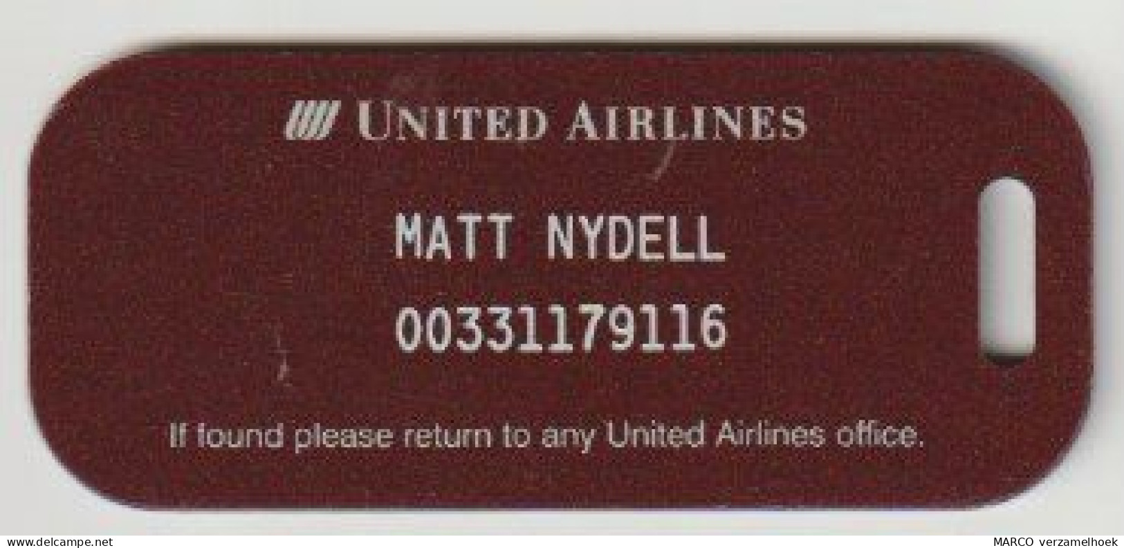 Bagage Pas - Luggage Tag Pass United Airlines The Red Carpet Club Chicago Illinois (USA) - Aufklebschilder Und Gepäckbeschriftung