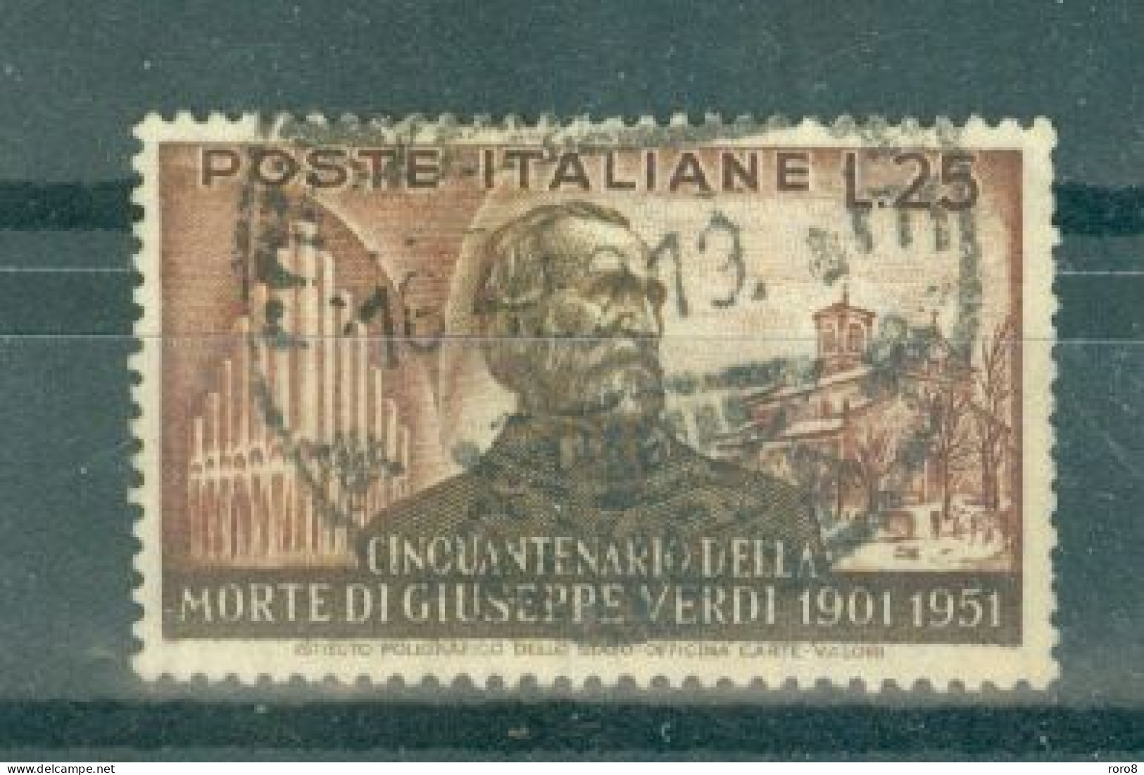 ITALIE - N°616 Oblitéré - Cinquantenaire De La Mort Du Compositeur Verdi. Portraits Divers Du Compositeur. - 1946-60: Used