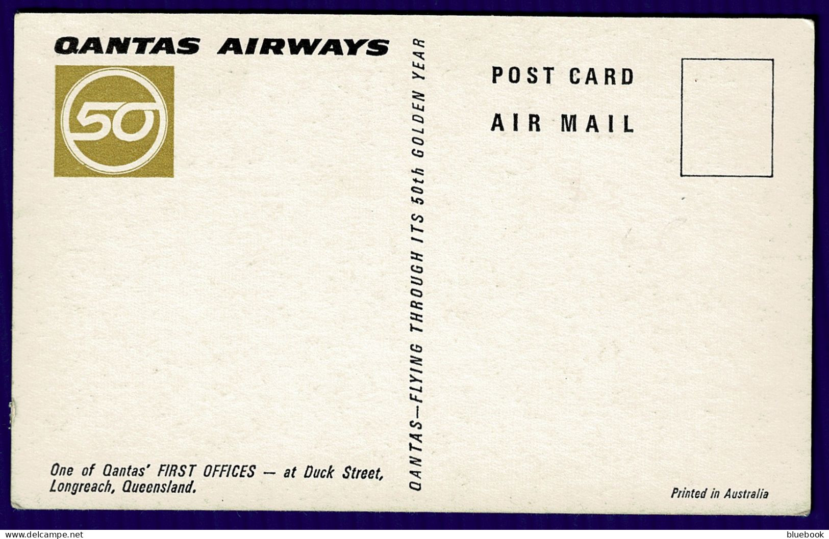 Ref 1635 - Aviation Postcard - Qantas Airways Office - Duck Street Longreach Queensland Australia - Sonstige & Ohne Zuordnung