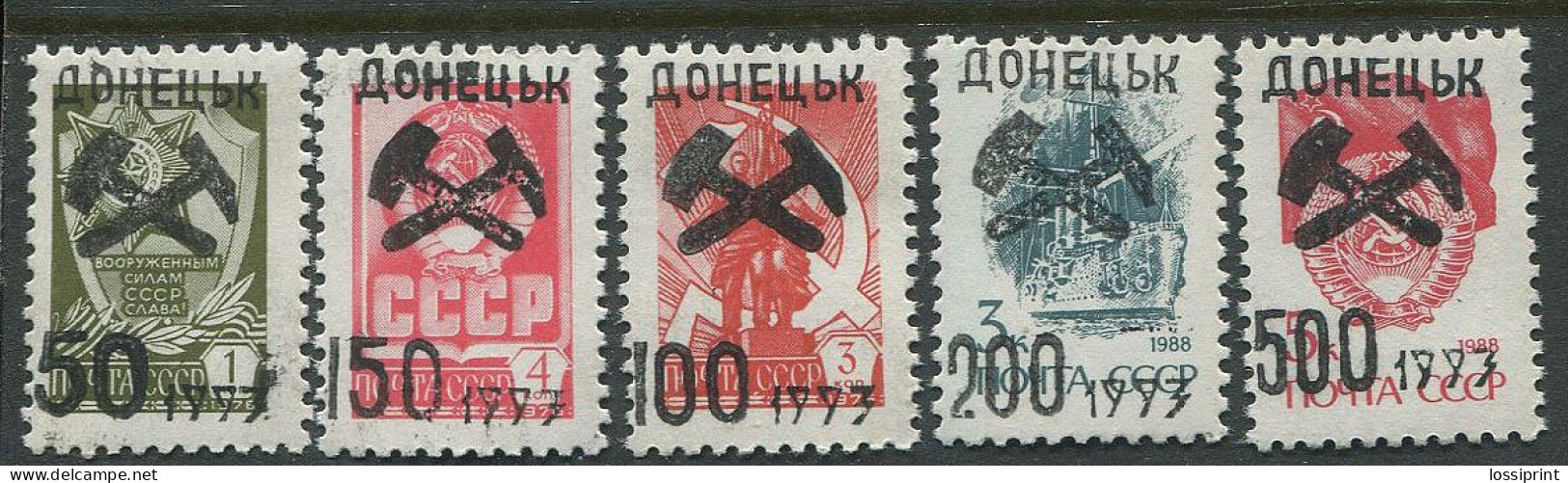 Ukraina:Ukraine:Unused Overprinted Stamps Serie, Donetsk, 1993, MNH - Ukraine