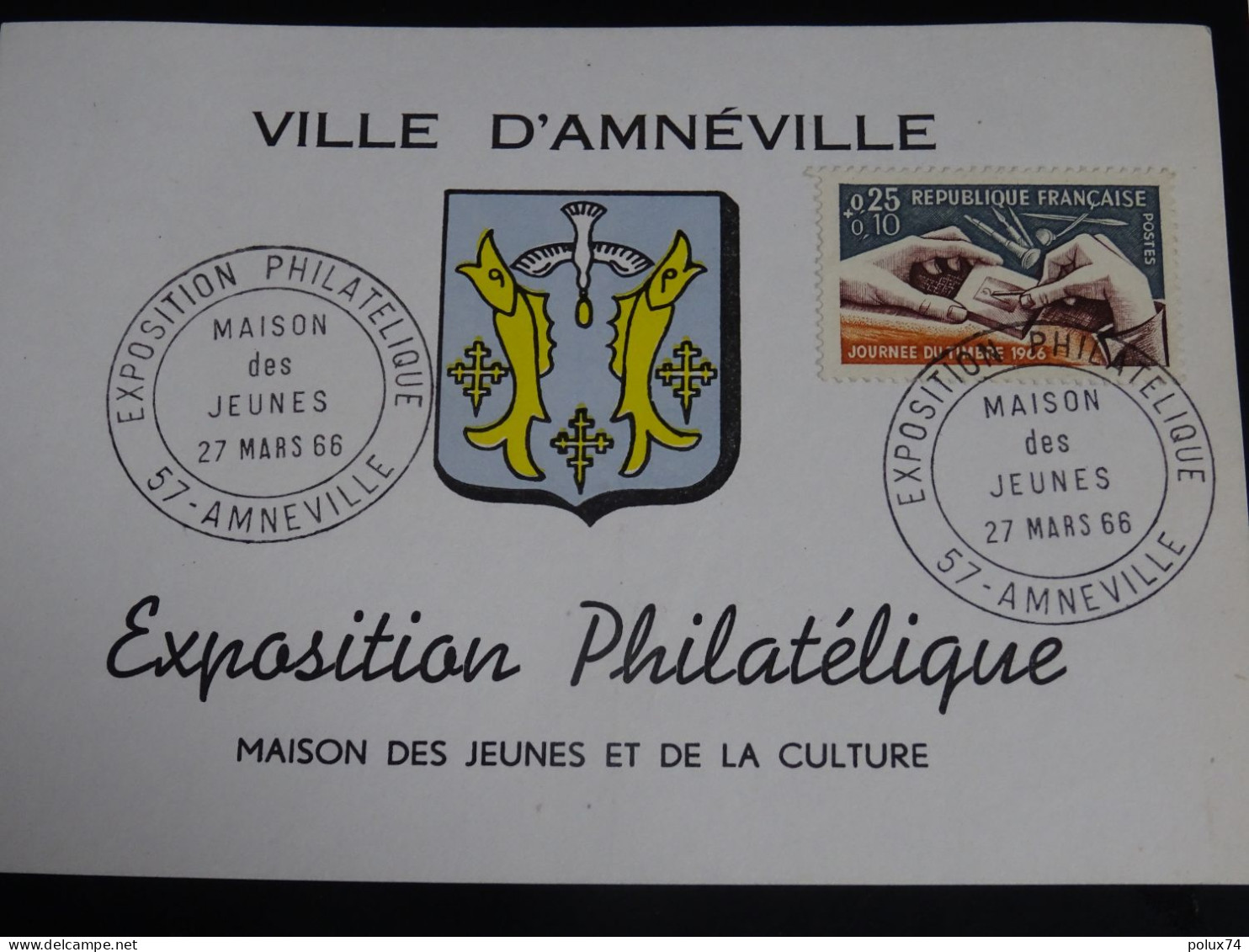 FRANCE  AMNEVILLE 1966 EXPOS Philatélique -CP - Cartas & Documentos