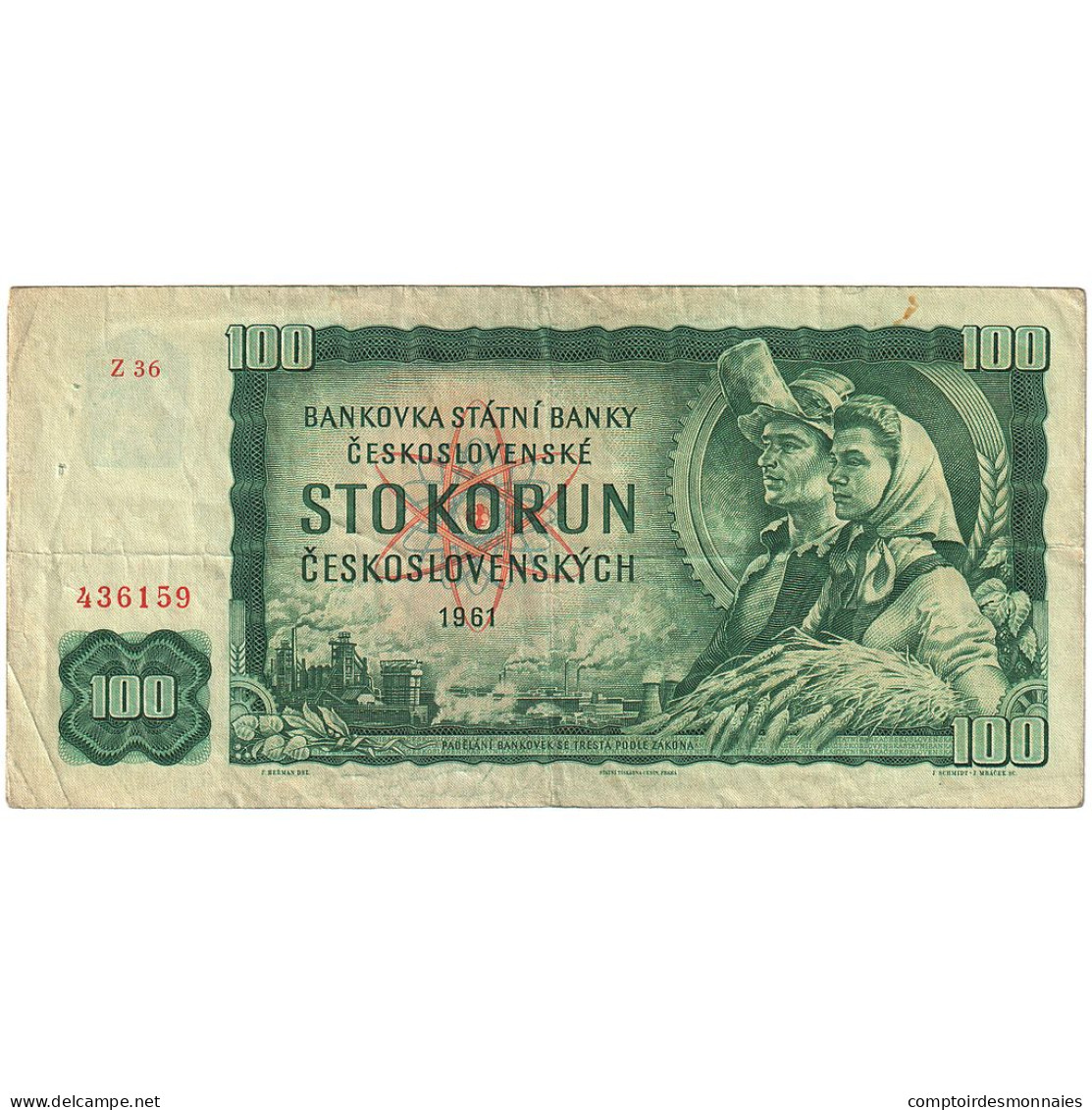 Billet, Tchécoslovaquie, 100 Korun, 1961, KM:91c, TB+ - Tchécoslovaquie