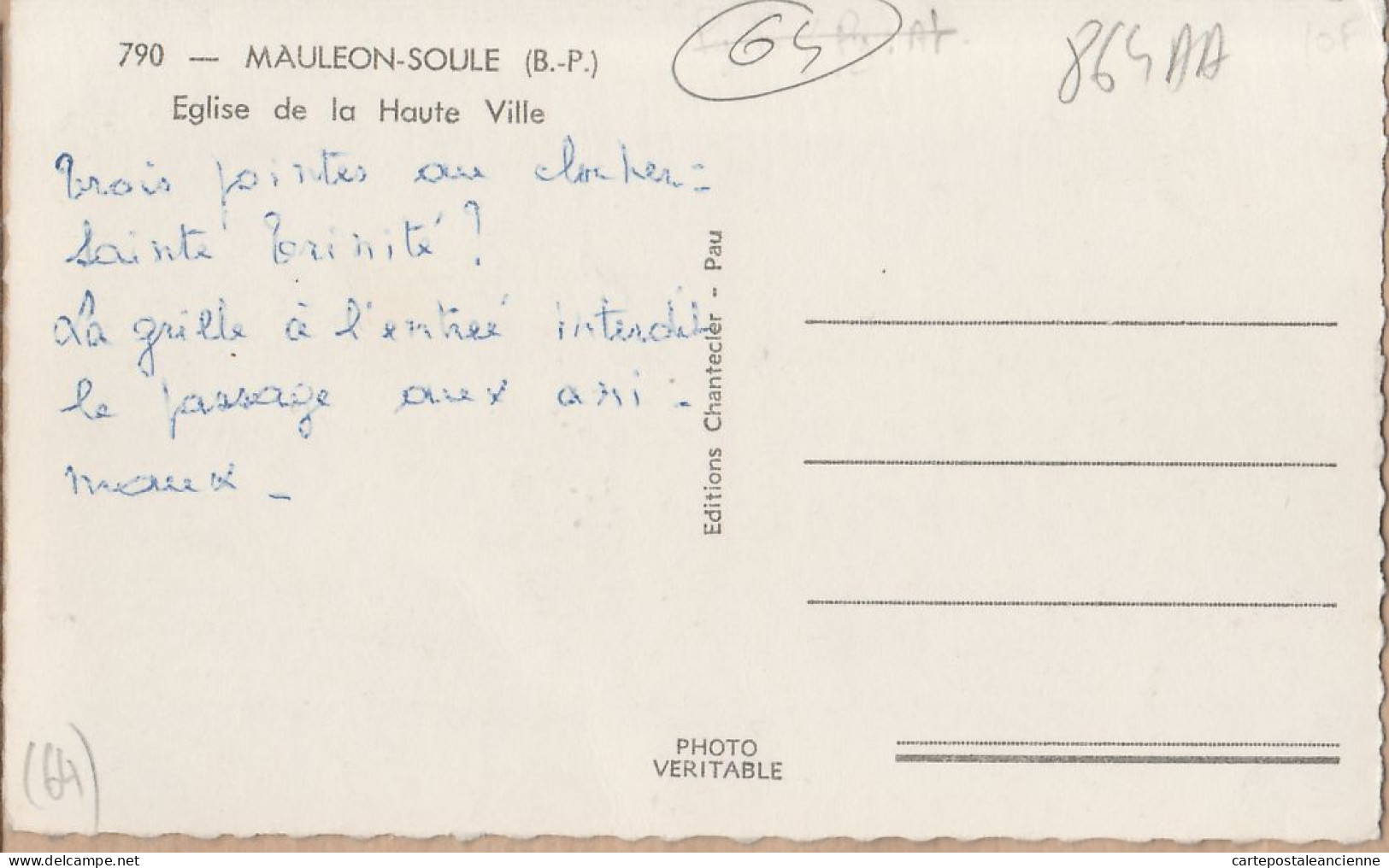 20700  / ⭐ ◉  MAULEON-SOULE 64- Pyrénées Atlantiques Eglise Haute-Ville 1960s  Photo-Bromure CHANTECLER 790 - Mauleon Licharre