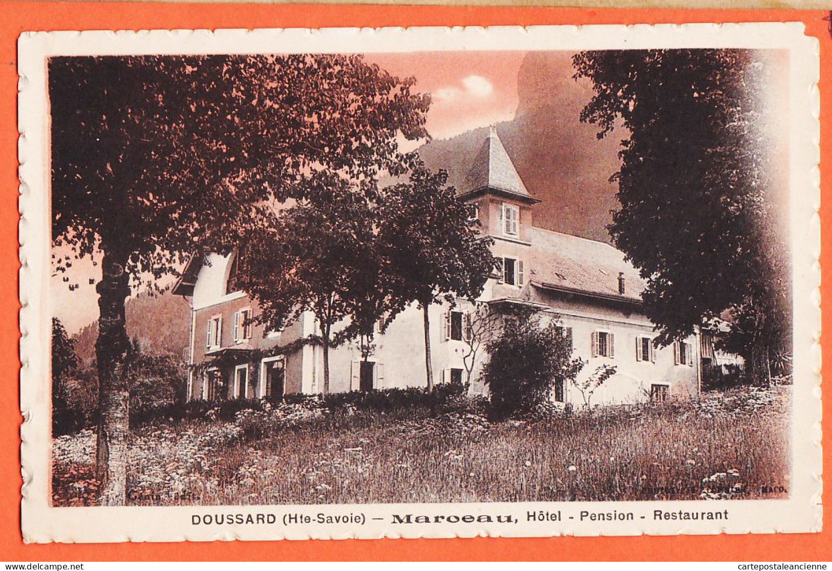 20888 / Peu Commun DOUSSARD 74-Haute Savoie Hotel-Pension-Restaurant MARCEAU 1930s  - Doussard