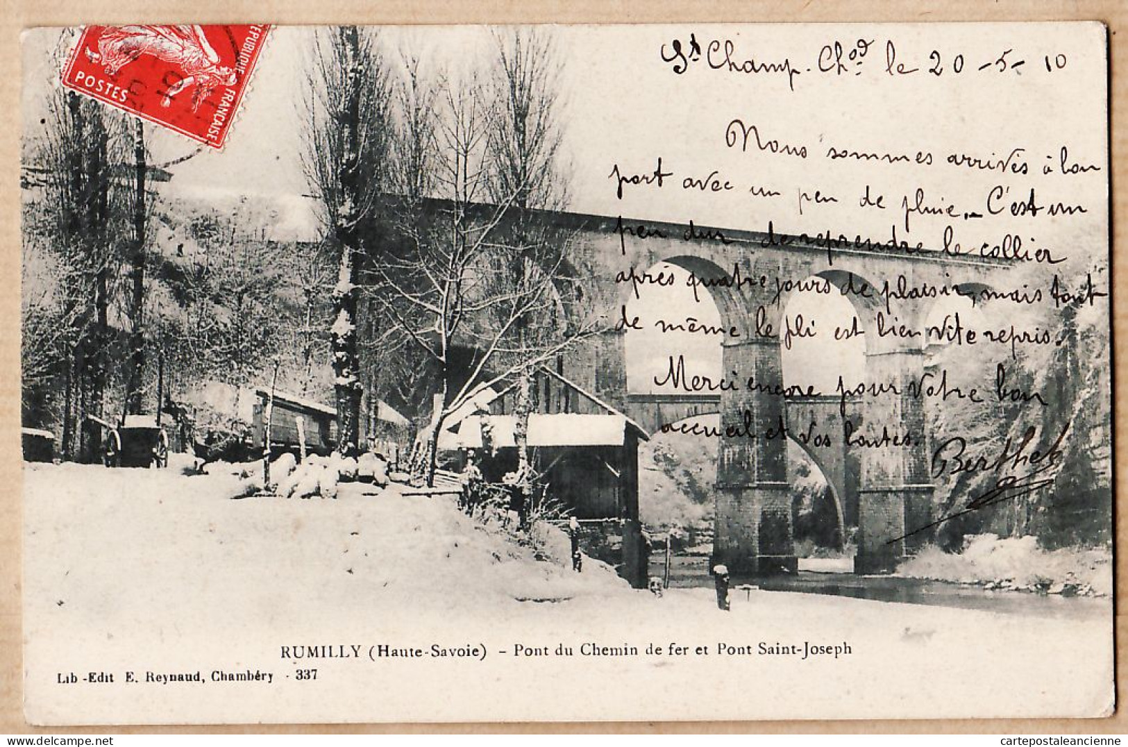 20964 / RUMILLY Hiver Pont Du CHEMIN De FER Et Saint-JOSEPH Origine Rurale à CATIN St Maurice Gourdans Ain - Rumilly