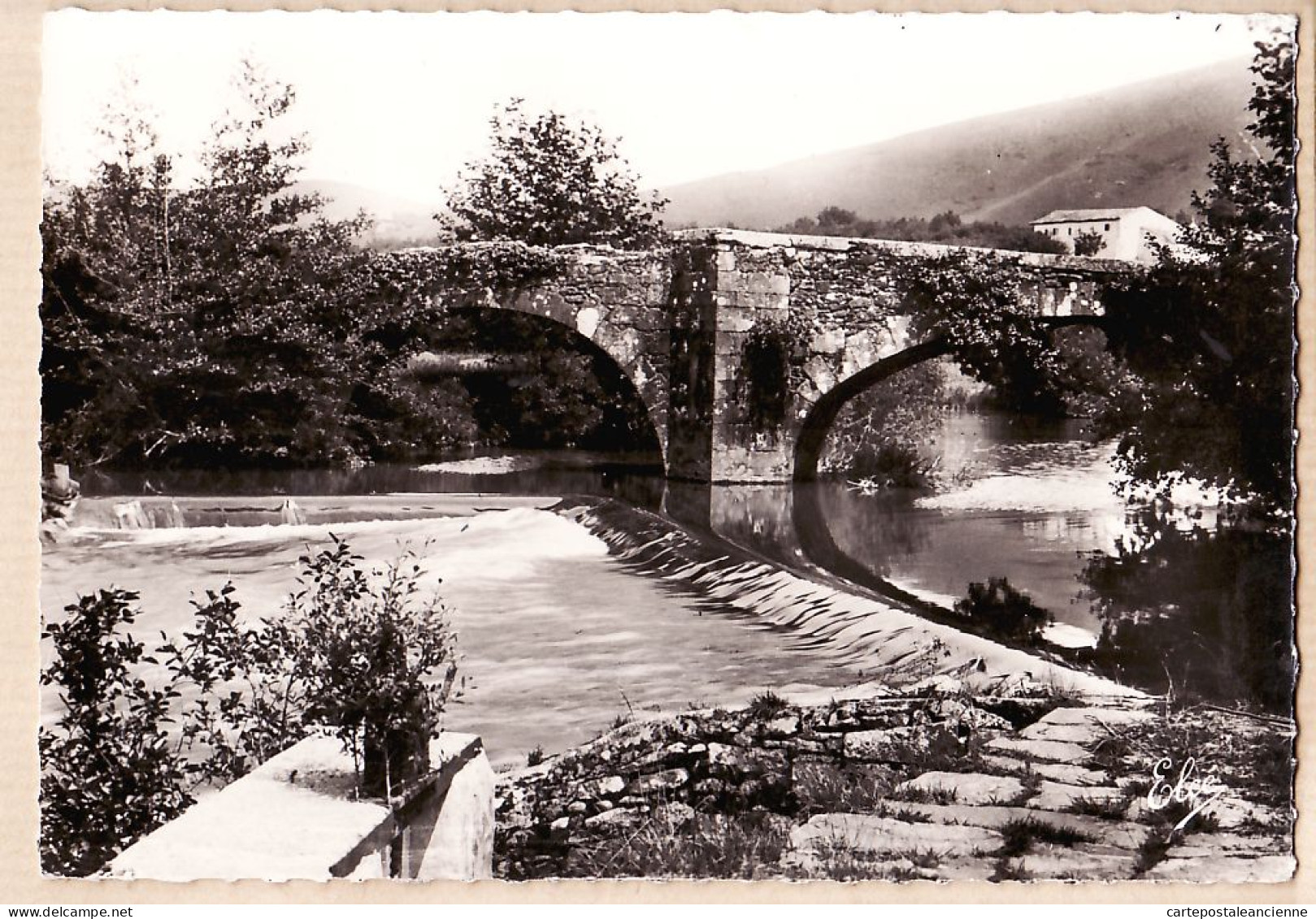 20782 / ⭐ ◉ CHATAGNEAU 10219 - ASCAIN 20.08.1951 Chaussée PAYS BASQUE Vieux Pont Romain - Véritable Photo Bromure - Ascain