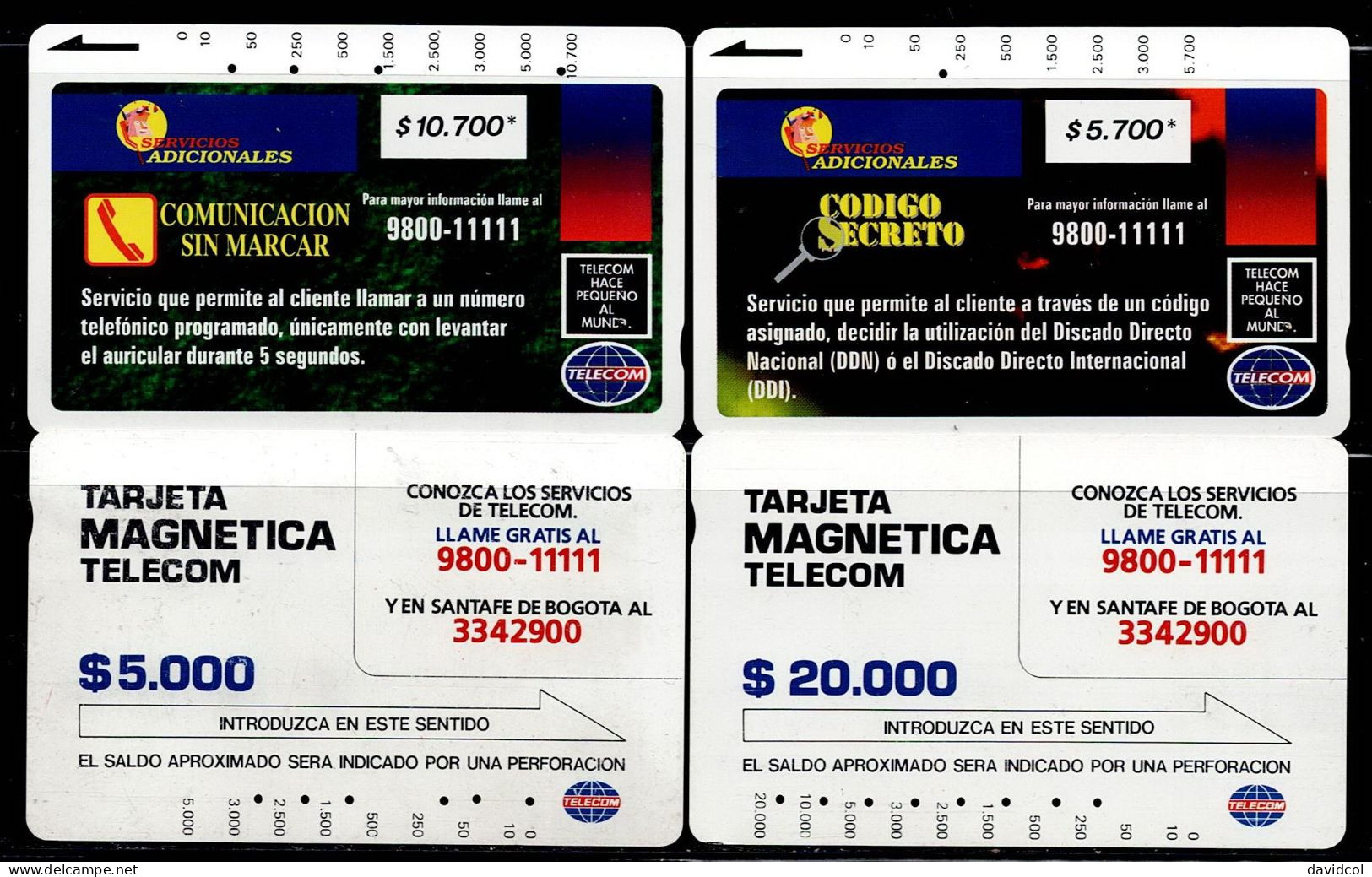 TT57-COLOMBIA TAMURA PREPAID CARDS - 2002 - USED - TELECOM - ADITIONAL SERVICES - Colombia